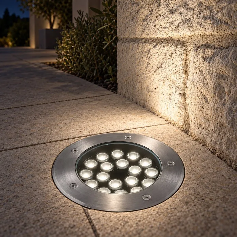 Spot Extérieur Encastrable 18W IP67 220V Sol 30° Ø180mm