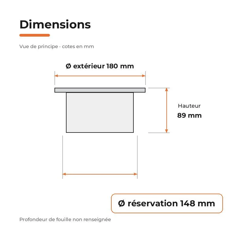 Spot Extérieur Encastrable 18W IP67 220V Sol 30° Ø180mm