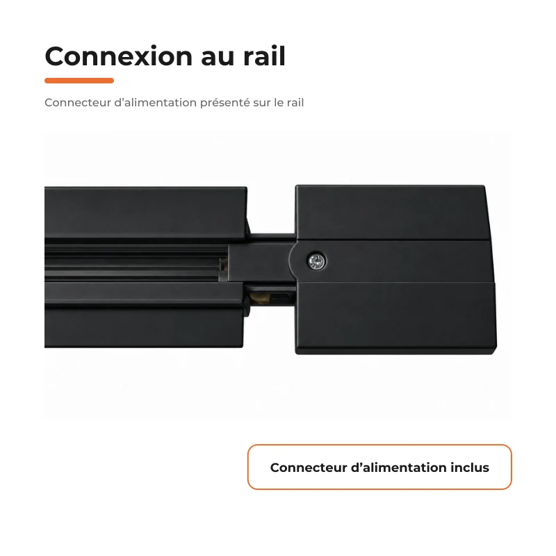 Rail Encastrable Triphasé 1m Noir