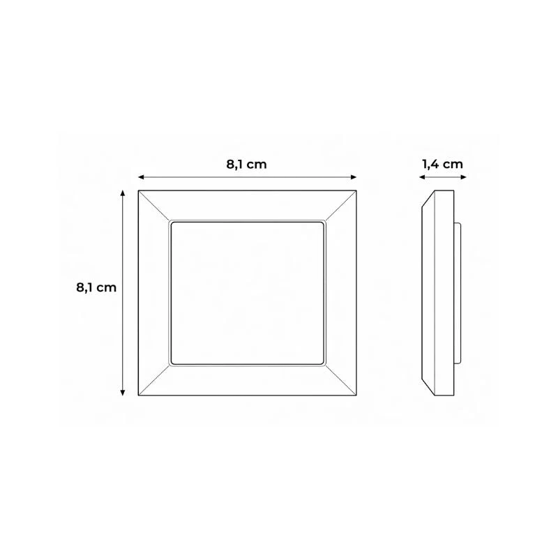 Interrupteur Mural Double Encastré 10A + Plaque de Finition Simple - Noir mat