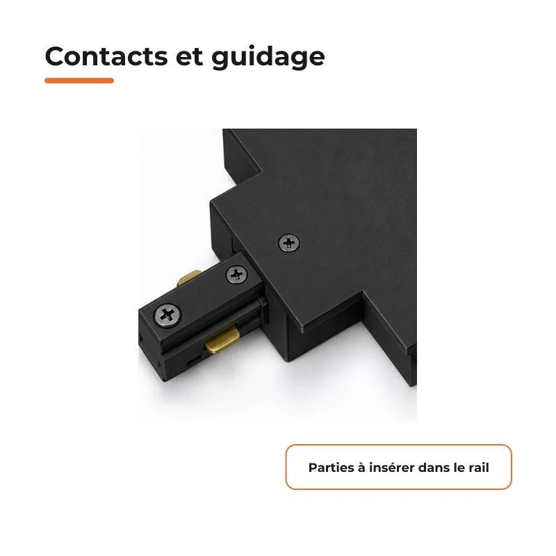 Connecteur X Rail Encastrable Monophasé Noir