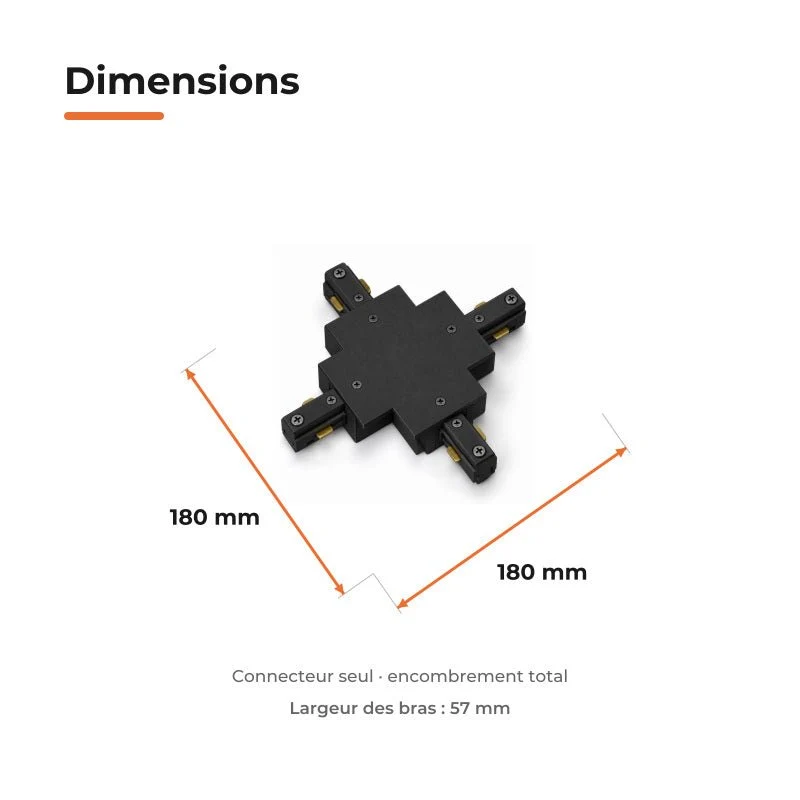 Connecteur X Rail Encastrable Monophasé Noir