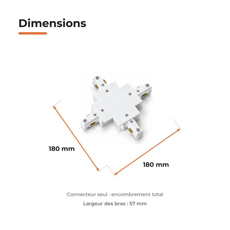 Connecteur X Rail Encastrable Monophasé Blanc