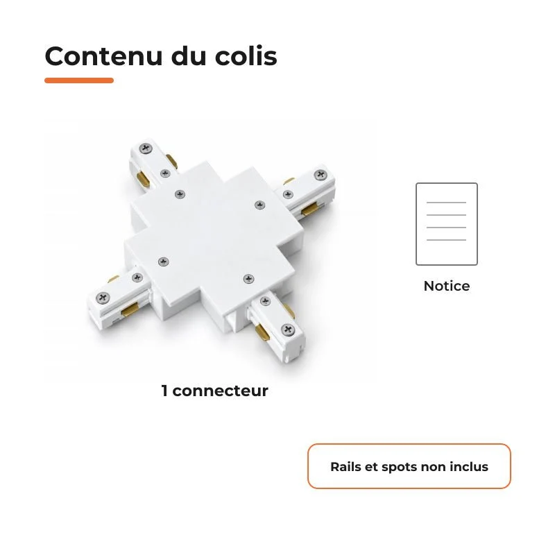 Connecteur X Rail Encastrable Monophasé Blanc