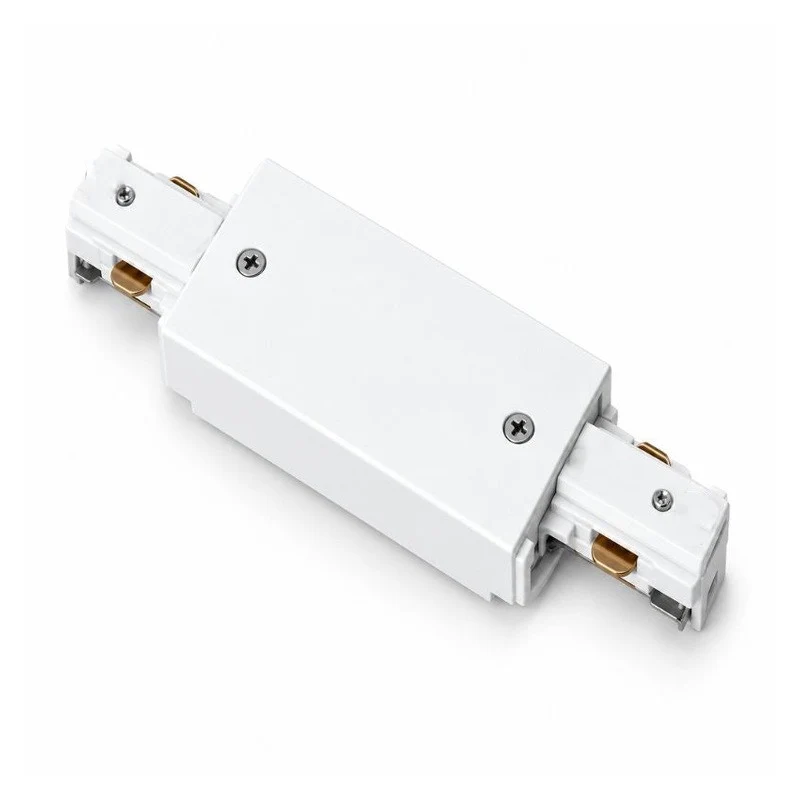 Connecteur Droit Rail Encastrable Monophasé Blanc
