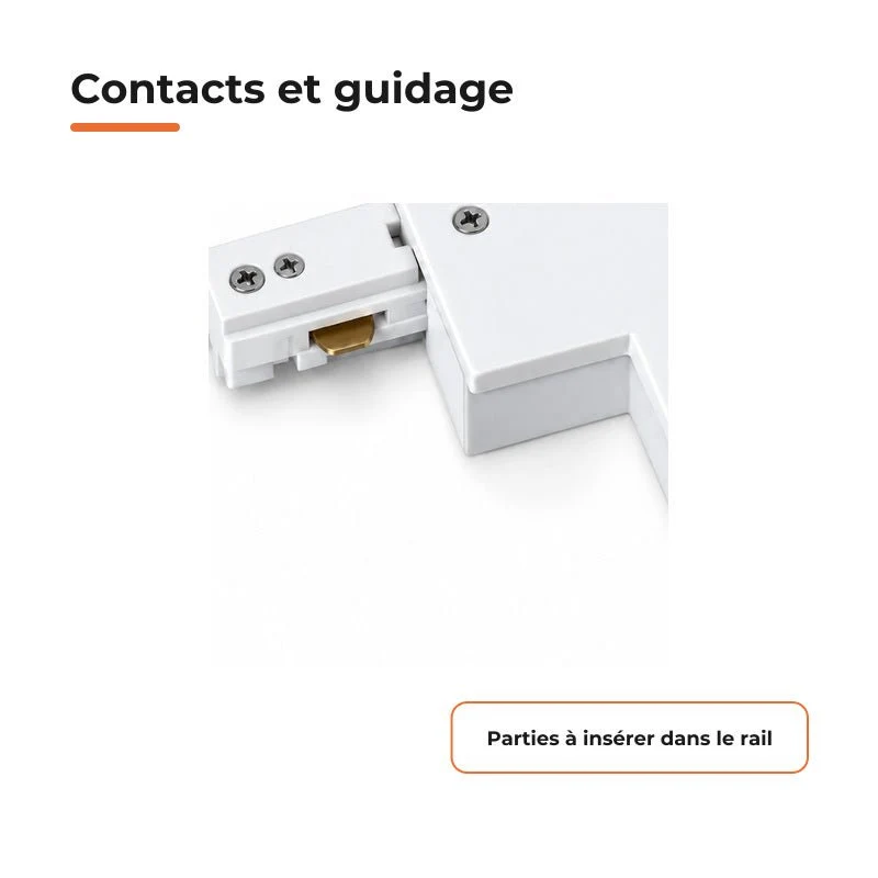 Connecteur L Rail Encastrable Monophasé Angle 90° Blanc