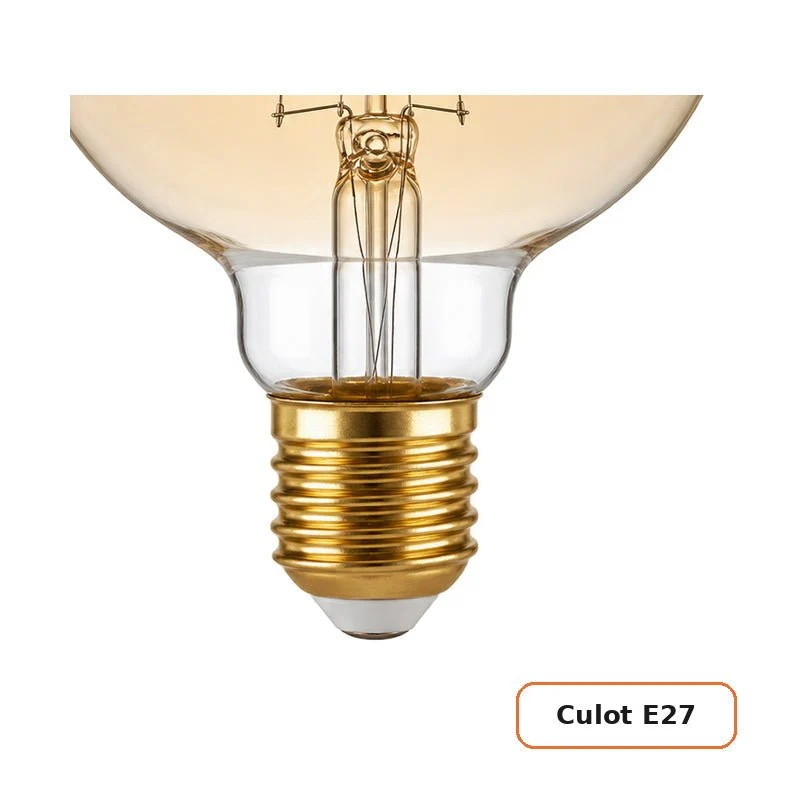 Ampoule LED Filament Connectée Wifi E27 4W Ambrée G95 CCT - 2700K/6500K - Pack de 10
