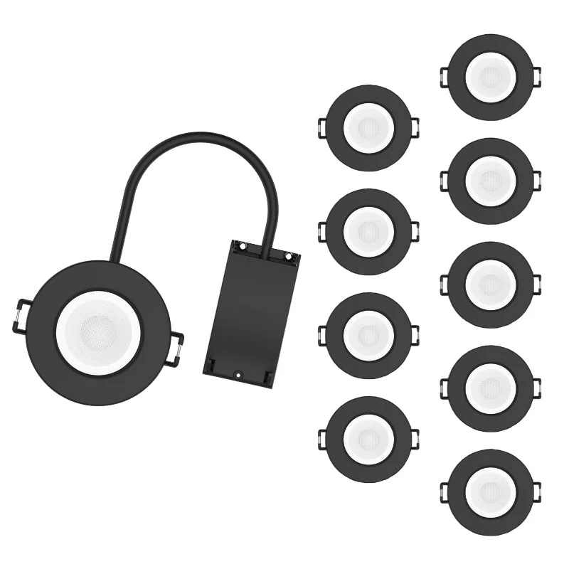 Spot Encastrable 5,4W Dimmable CCT IP65 NOIR RE2020 - 3000K/4000K/6000K - Pack de 24
