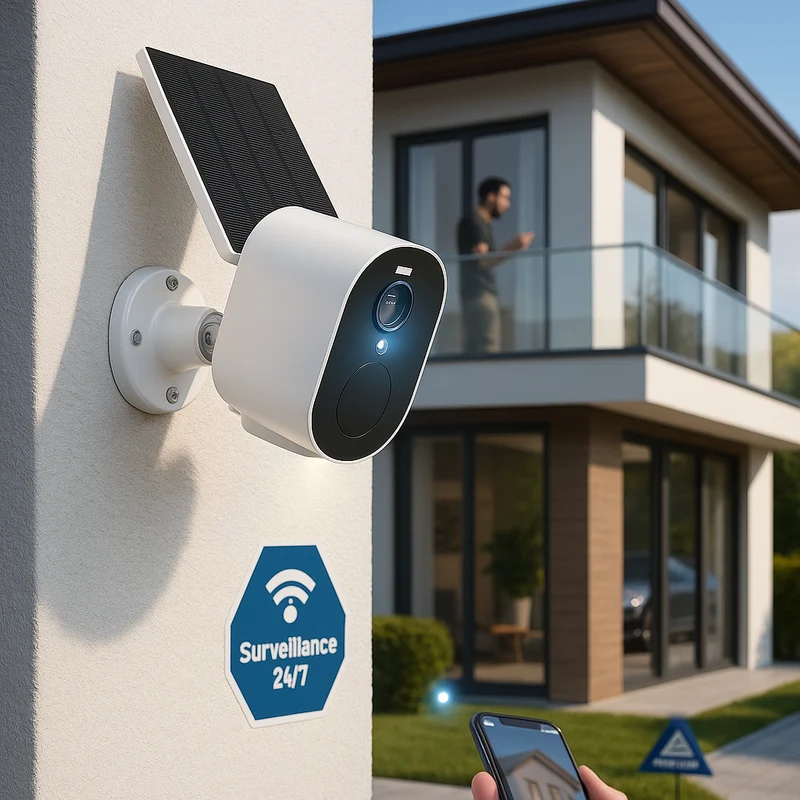 Caméra de Surveillance solaire extérieur 2K WIFI Tuya