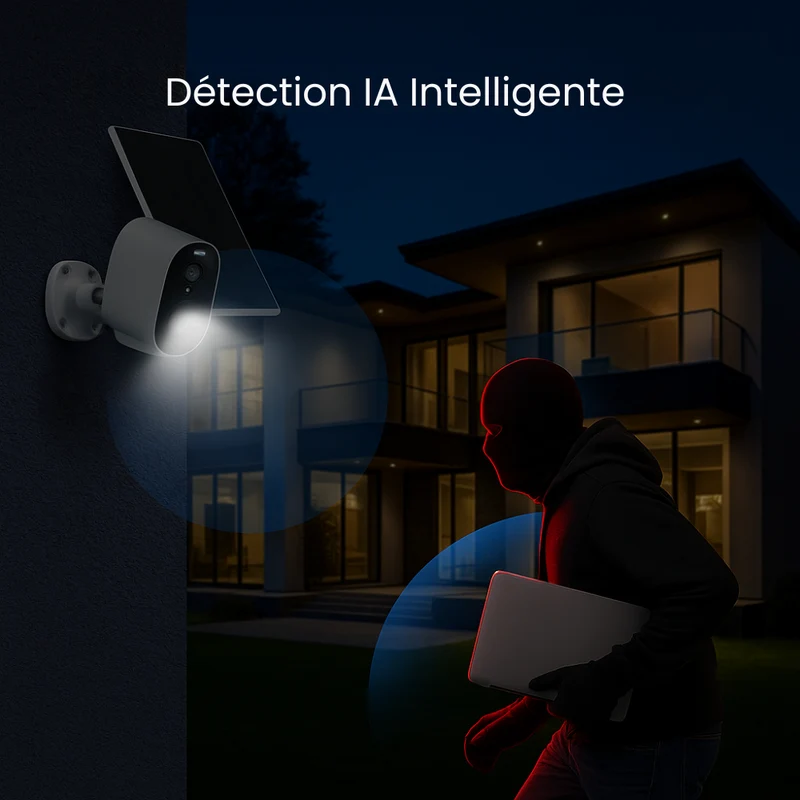 Caméra de Surveillance solaire extérieur 2K WIFI Tuya