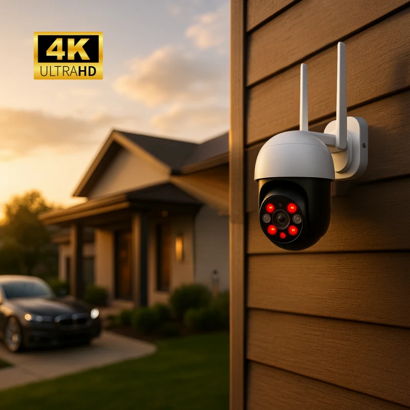 Caméra Extérieur WiFi PTZ 4K Tuya avec Détection IA (8MP)