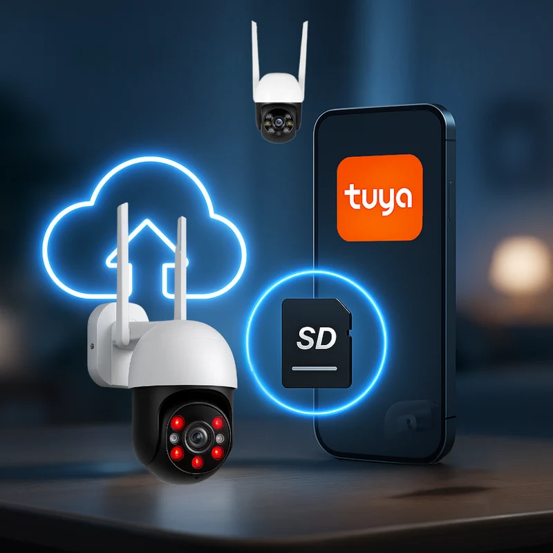 Caméra Extérieur WiFi PTZ 4K Tuya avec Détection IA (8MP)