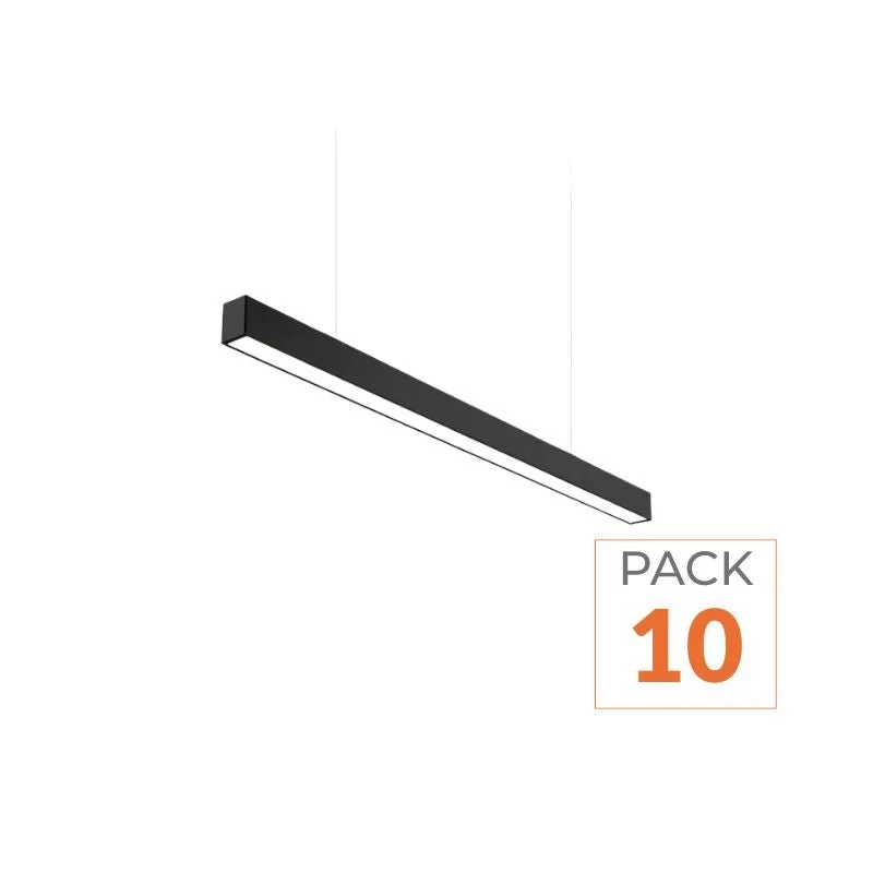 Suspension Linéaire LED 120cm 36W Interconnectable NOIR - Garantie 5 ans - Pack de 10