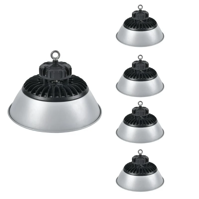 Cloche LED Industrielle 150W 90° ARGENT 150lm/W - Garantie 5 ans - Pack de 5