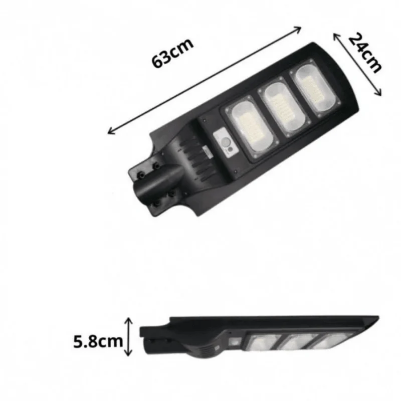 Luminaire LED urbain solaire 30W IP65 (Barre métallique incluse)