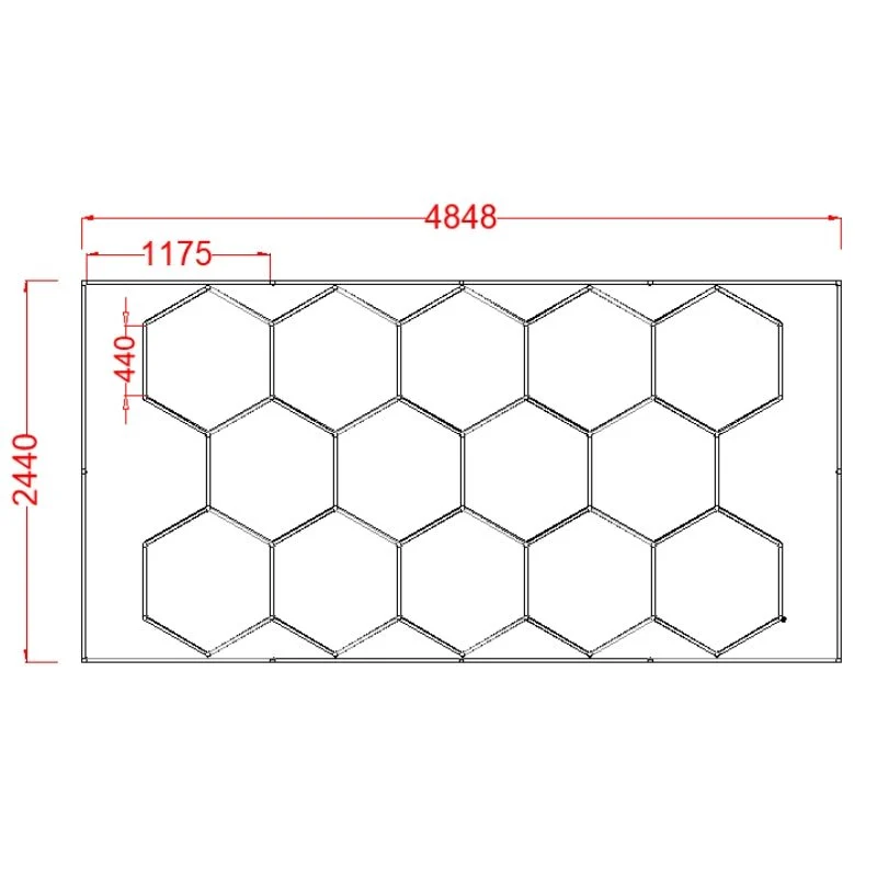 Kit 14 LED Hexagonal 562,5W avec cadre 110lm/w