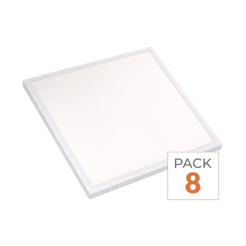 Panneau LED 28W 60x60 BLANC dimmable 150lm/W avec détecteur de mouvement + Télécommande - Pack de 8