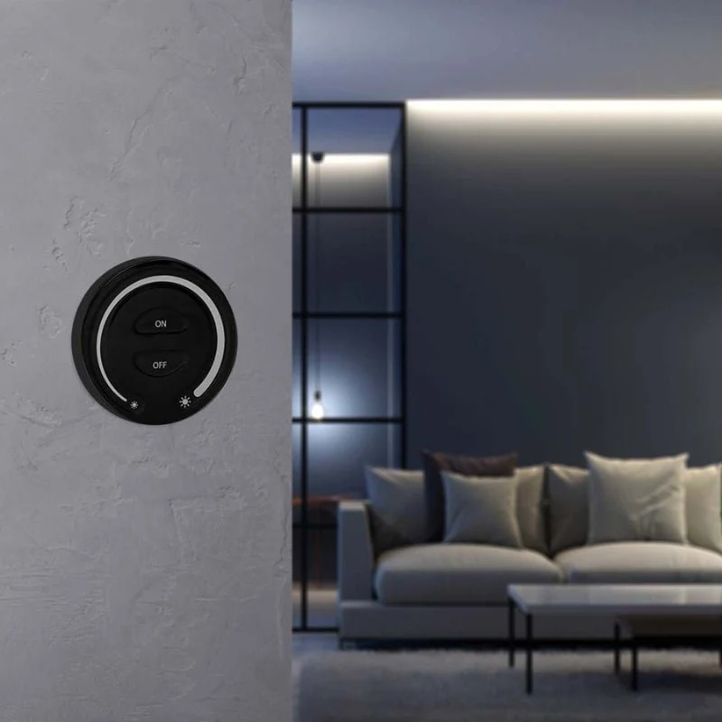 Variateur Led Tactile Rond Noir Monochrome