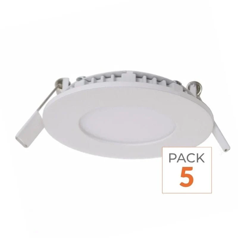 Spot LED Extra Plat Rond BLANC 3W - Pack de 5