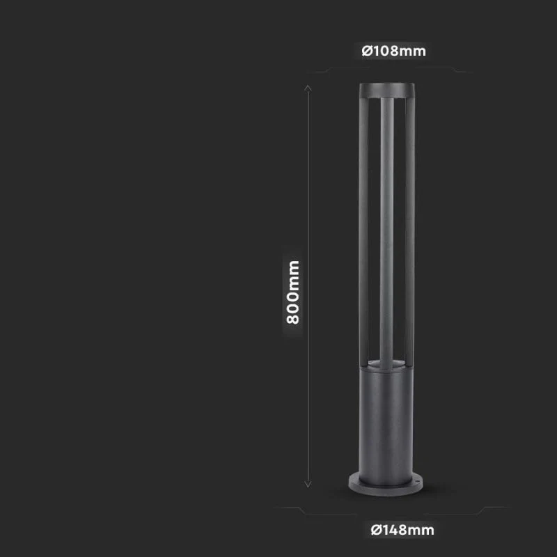 Borne Extérieure LED Design 80cm 220V IP65 Noir 10W
