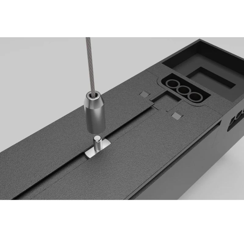 Suspension Linéaire 50W 120cm Noire CCT Interconnectable - 3000K/4000K/6000K