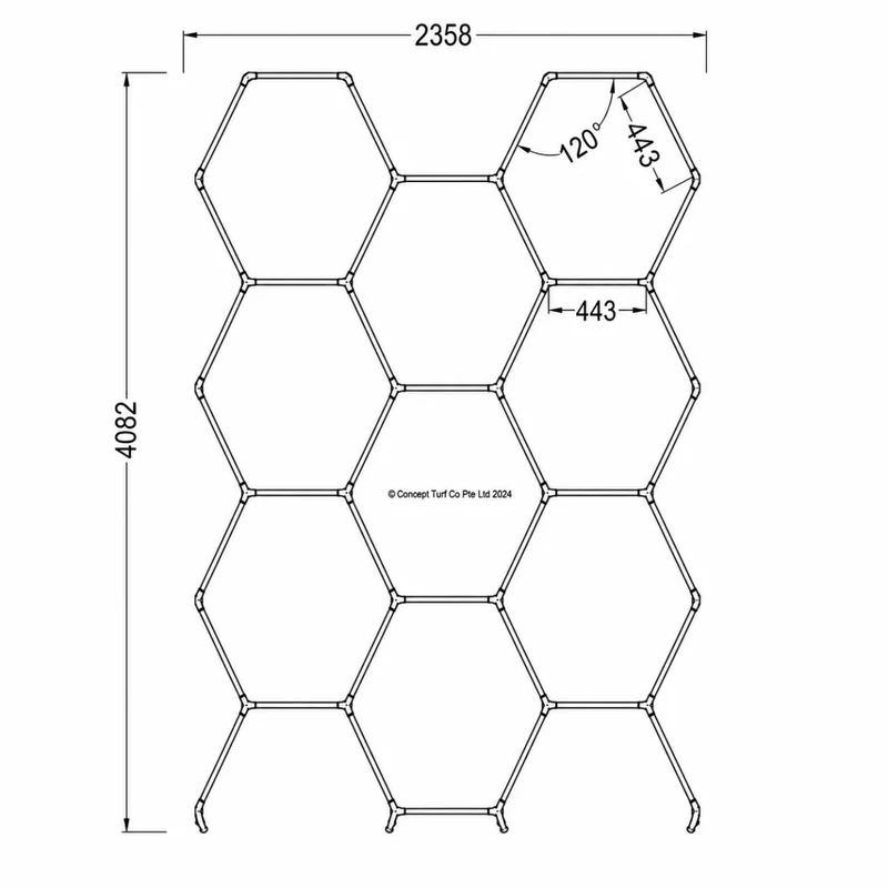 Kit 14 éclairages LED Hexagonal 370.5W - 110lm/W