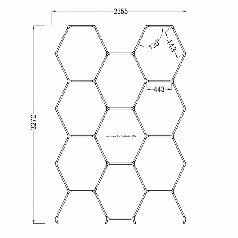 Kit 11 éclairages LED Hexagonal 299W - 110lm/W