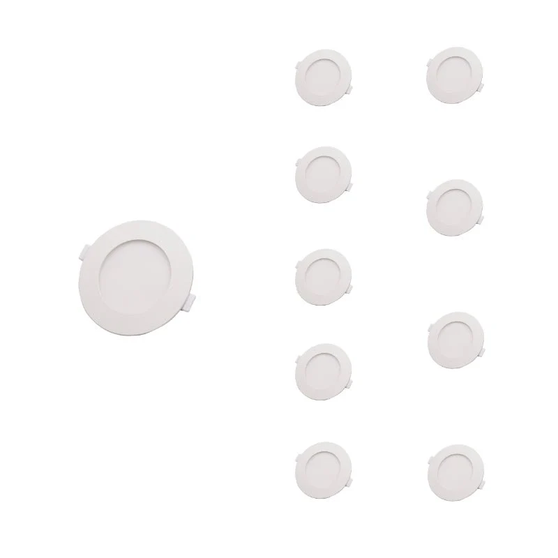 Spot LED Downlight Rond 6W Blanc CCT - 3000K/4000K/6000K - Pack de 10