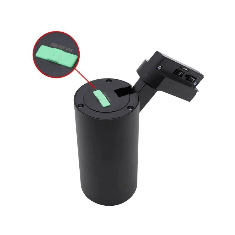 Spot LED sur Rail Monophasé CCT 20W 60° Noir - 3000K/4000K/6500K