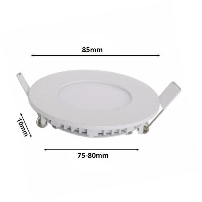 Spot LED Encastrable Rond BLANC 3W CCT - 3000K/4000K/6500K - Pack de 10
