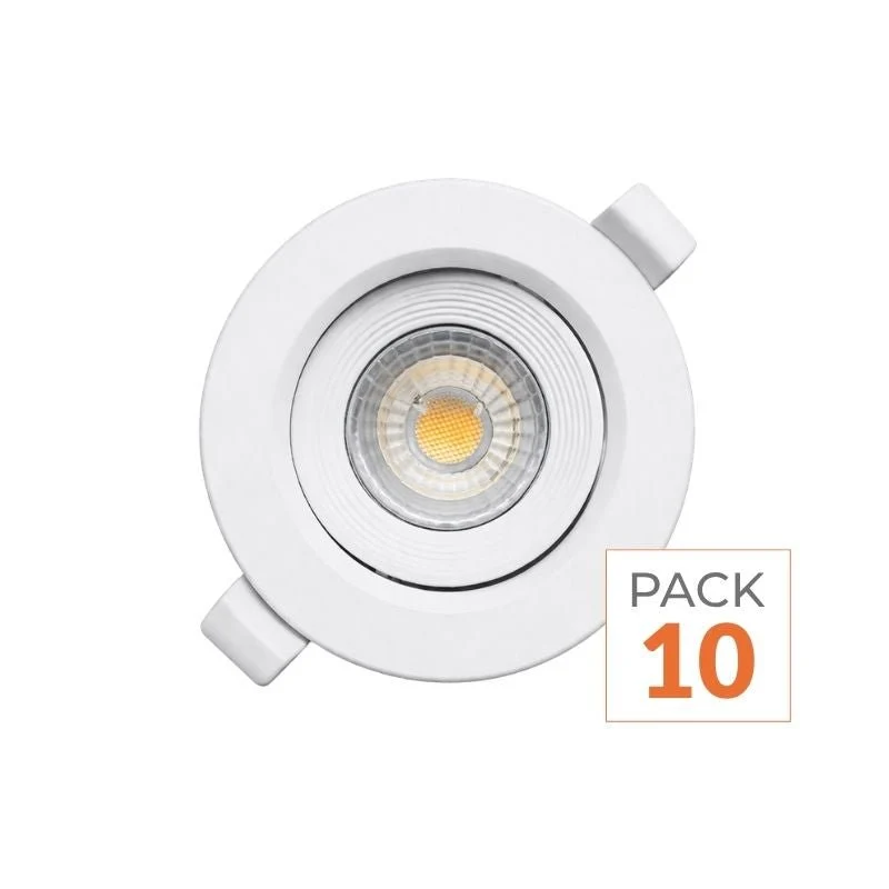 Spot LED Encastrable 5W CCT 38° Orientable - 3000K/4000K/6000K - Pack de 10