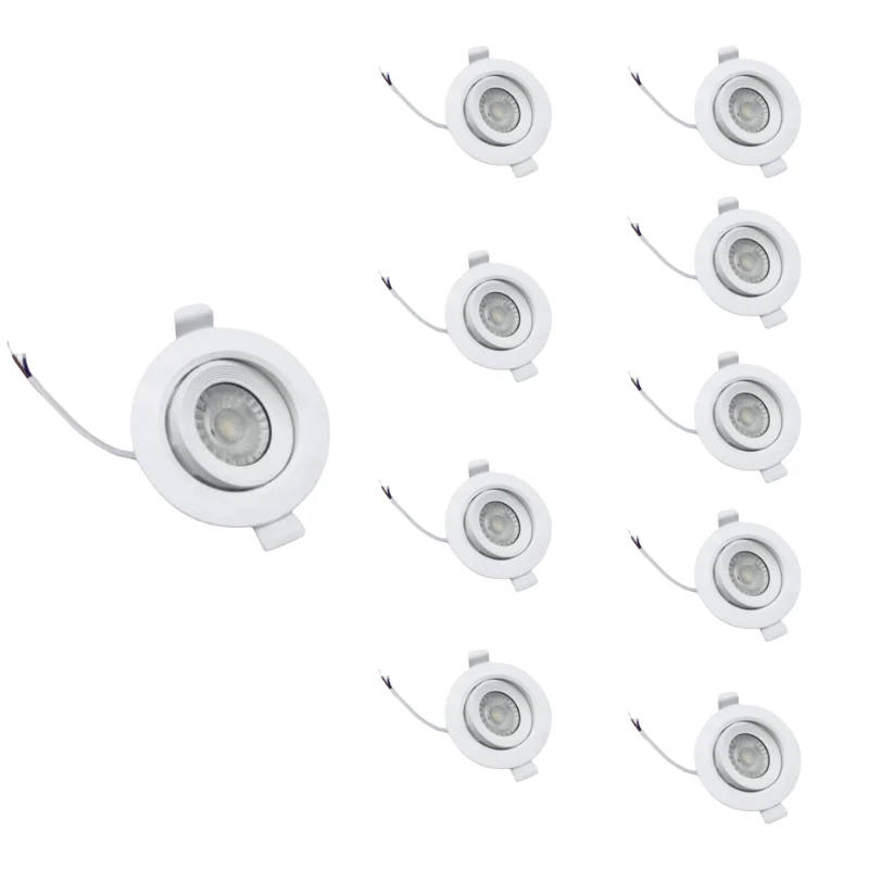 Spot LED Encastrable 9W CCT 38° Orientable - 3000K/4000K/6000K - Pack de 10