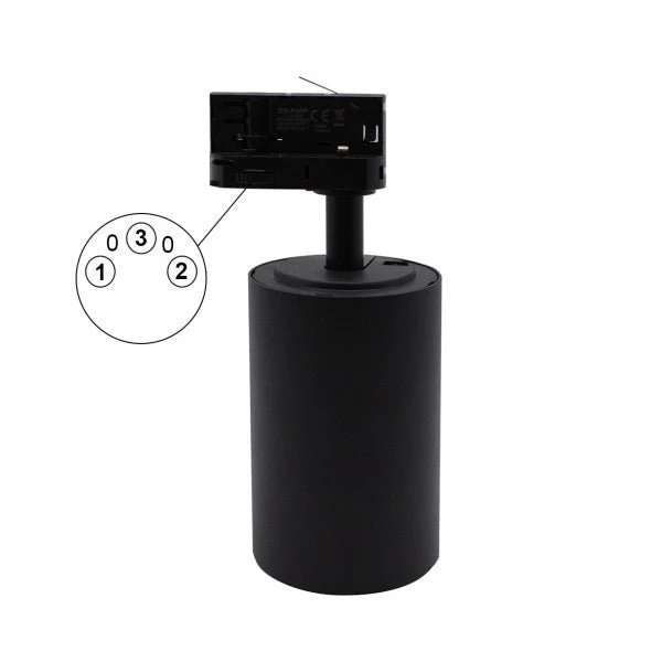 Spot LED sur Rail Triphasé CCT 30W 60° Noir - 3000K/4000K/6500K - Pack de 20