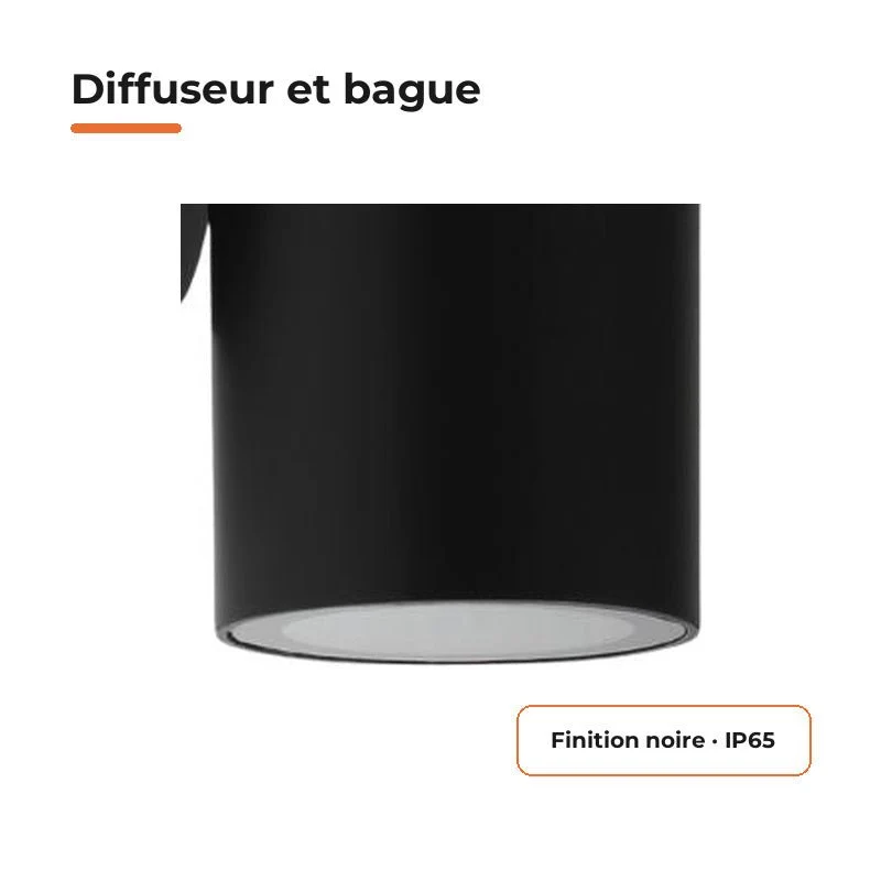 Applique murale LED Noire IP65 GU10 - Pack de 10