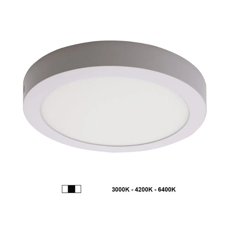 Plafonnier LED Rond 24W 220V CCT - 3000K/4000K/6000K - Pack de 10