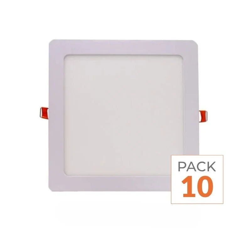 Spot LED Extra Plat Carré 12W Blanc CCT - 3000K/4000K/6000K - Pack de 10