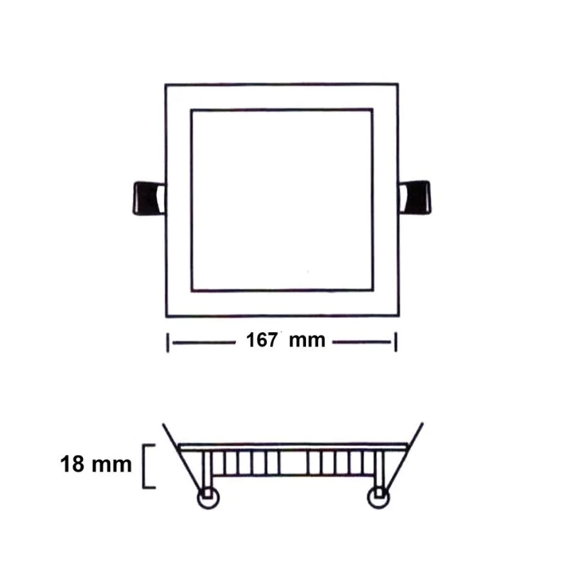 Spot LED Extra Plat Carré 12W Blanc CCT - 3000K/4000K/6000K - Pack de 10