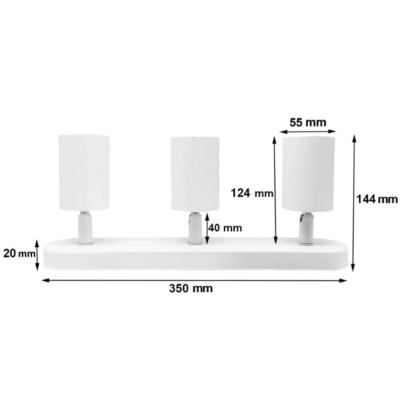 Plafonnier 3 Spots Orientables Alu Blanc pour Ampoule GU10