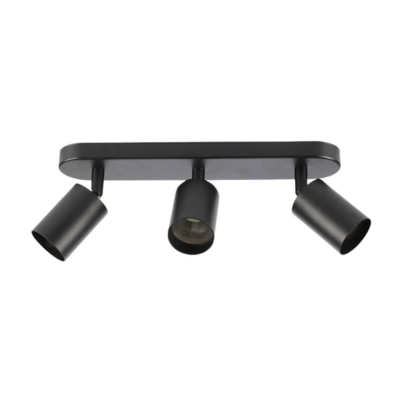 Plafonnier 3 Spots Orientables Alu Noir pour Ampoule GU10