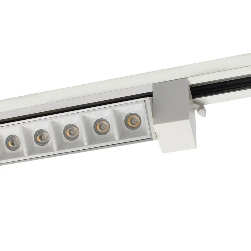 Projecteur Linéaire sur Rail Monophasé 20W 33cm Blanc