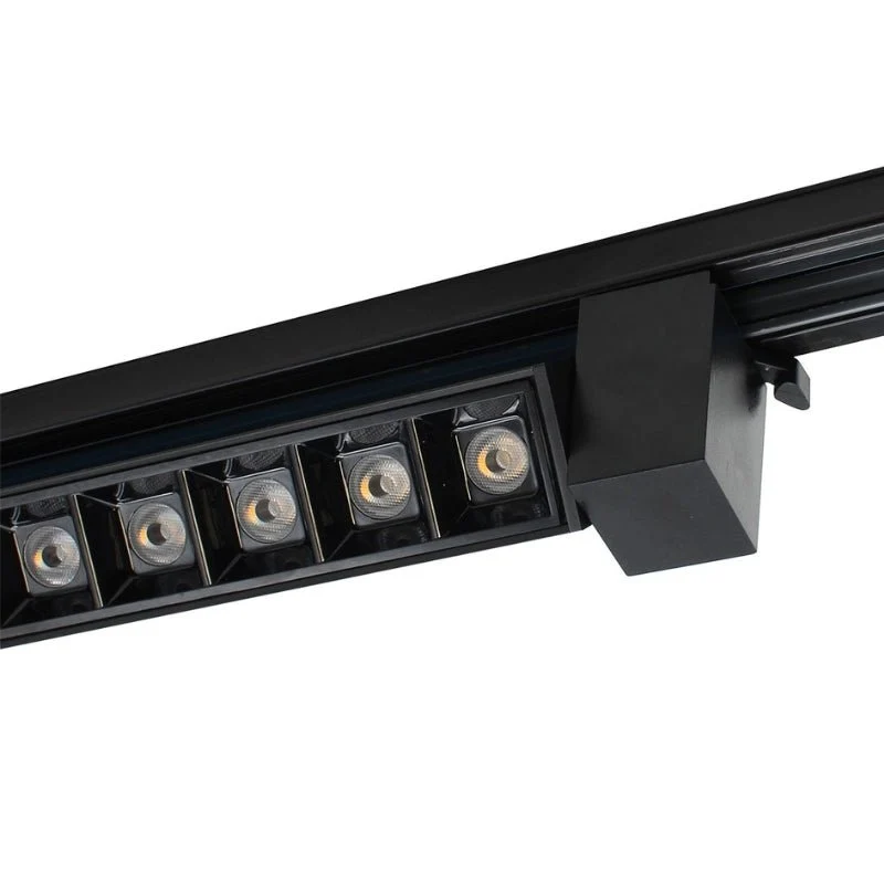 Projecteur Linéaire sur Rail Monophasé 20W 33cm Noir