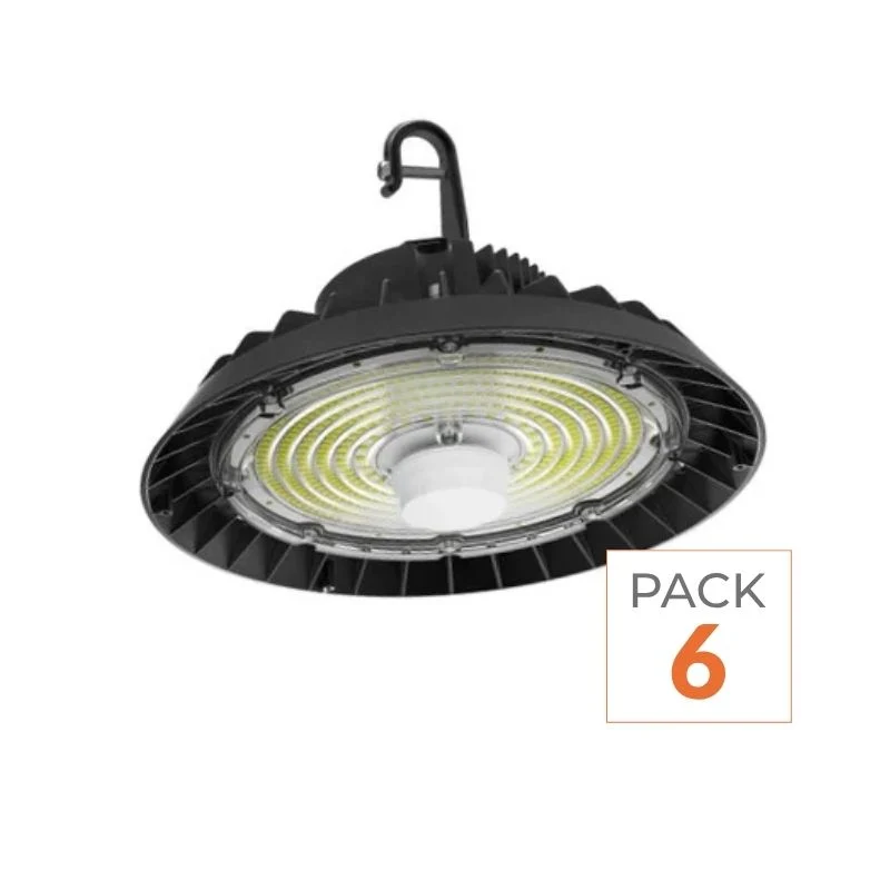 Pack de 6 - Suspension LED Industrielle UFO Dimmable 150W-200W-250W 187lm/W avec détecteur de mouvement - Garantie 5 ans
