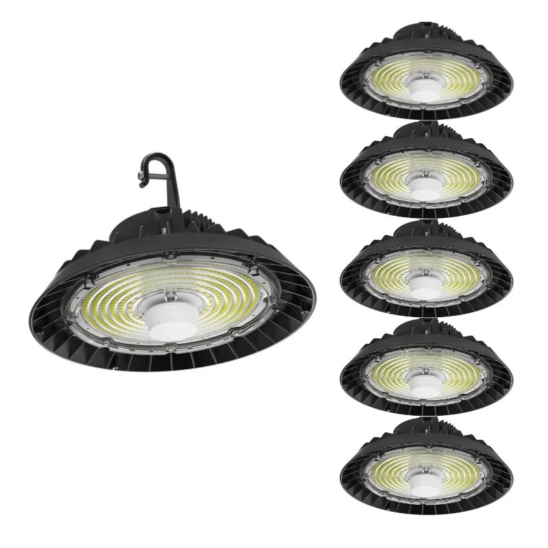 Pack de 6 - Suspension LED Industrielle UFO Dimmable 150W-200W-250W 187lm/W avec détecteur de mouvement - Garantie 5 ans