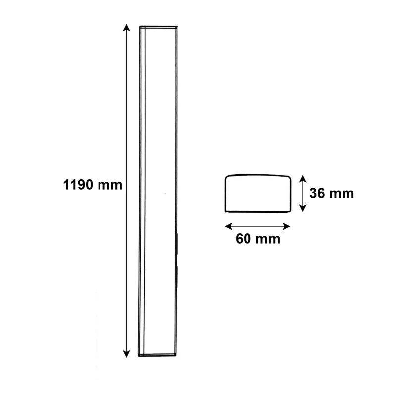 Réglette LED 120cm Noire 48W IP20 CCT - 3000K/4000K/6000K