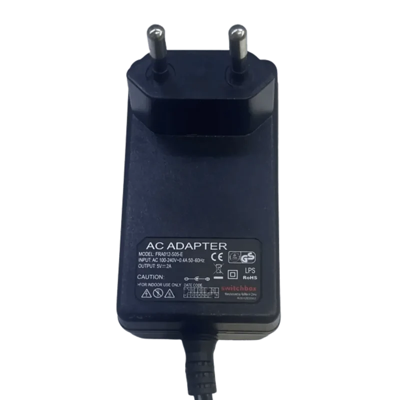 Alimentation AC/DC 5V 2A 10W – Adaptateur Secteur 230V Jack 5.5x2.5mm Câble 2.4m