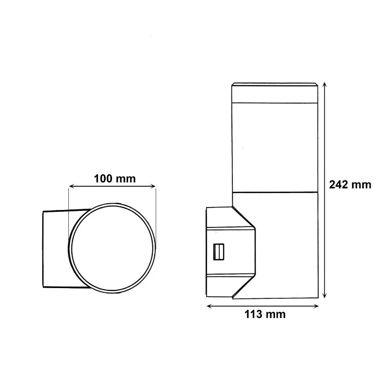 Applique Murale Extérieur Jardin Cylindre IP65 pour Ampoule E27
