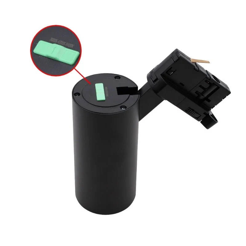 Spot LED sur Rail Triphasé CCT 20W 60° Noir - 3000K/4000K/6500K