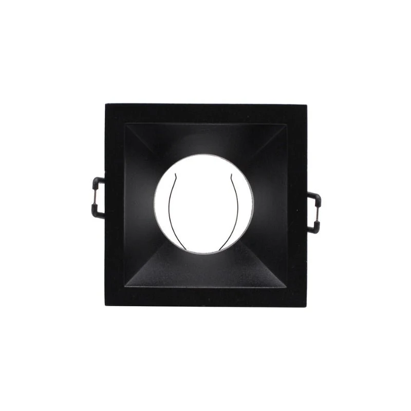 Support Encastrable Spot Carré Noir Mat pour Ampoule GU10