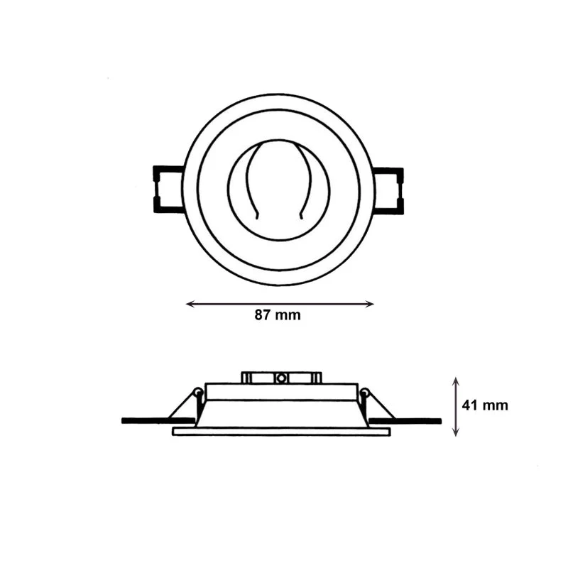 Support Encastrable Spot Rond Blanc Mat pour Ampoule GU10