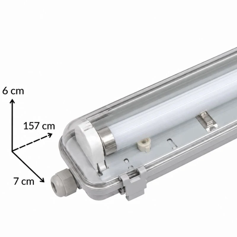 Kit de Réglette LED IP65 + Tube Néon LED 150cm T8 22W - Pack de 6